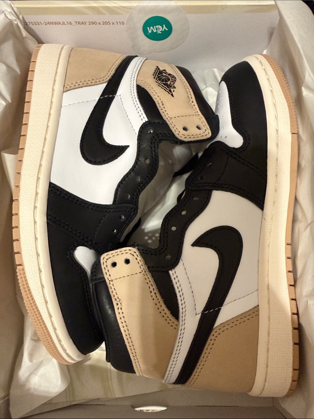 Nike Men’s High-Top Sneakers in Black, White & Tan
